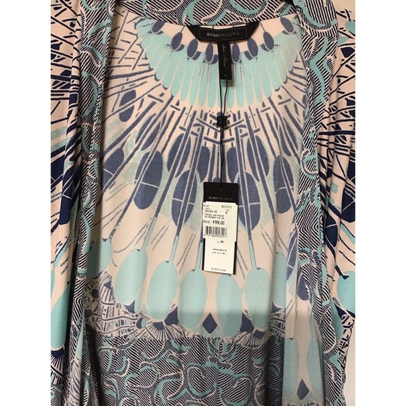 NWT BCBG MAX AZRIA Paisley Blue Printed Wrap Dress, Size Medium - Picture 8 of 14